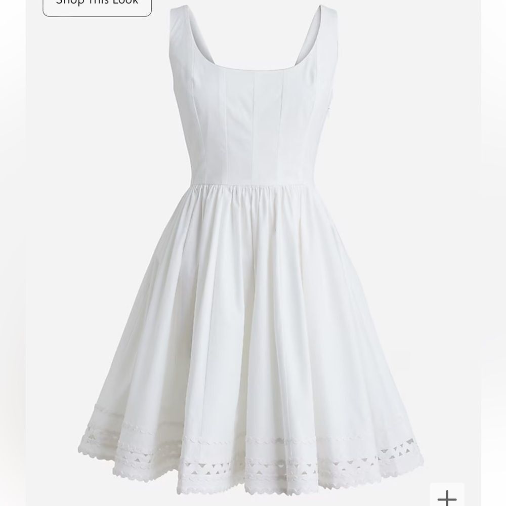 J. Crew White Eyelet Hem Mini Dress - Picture 4 of 6